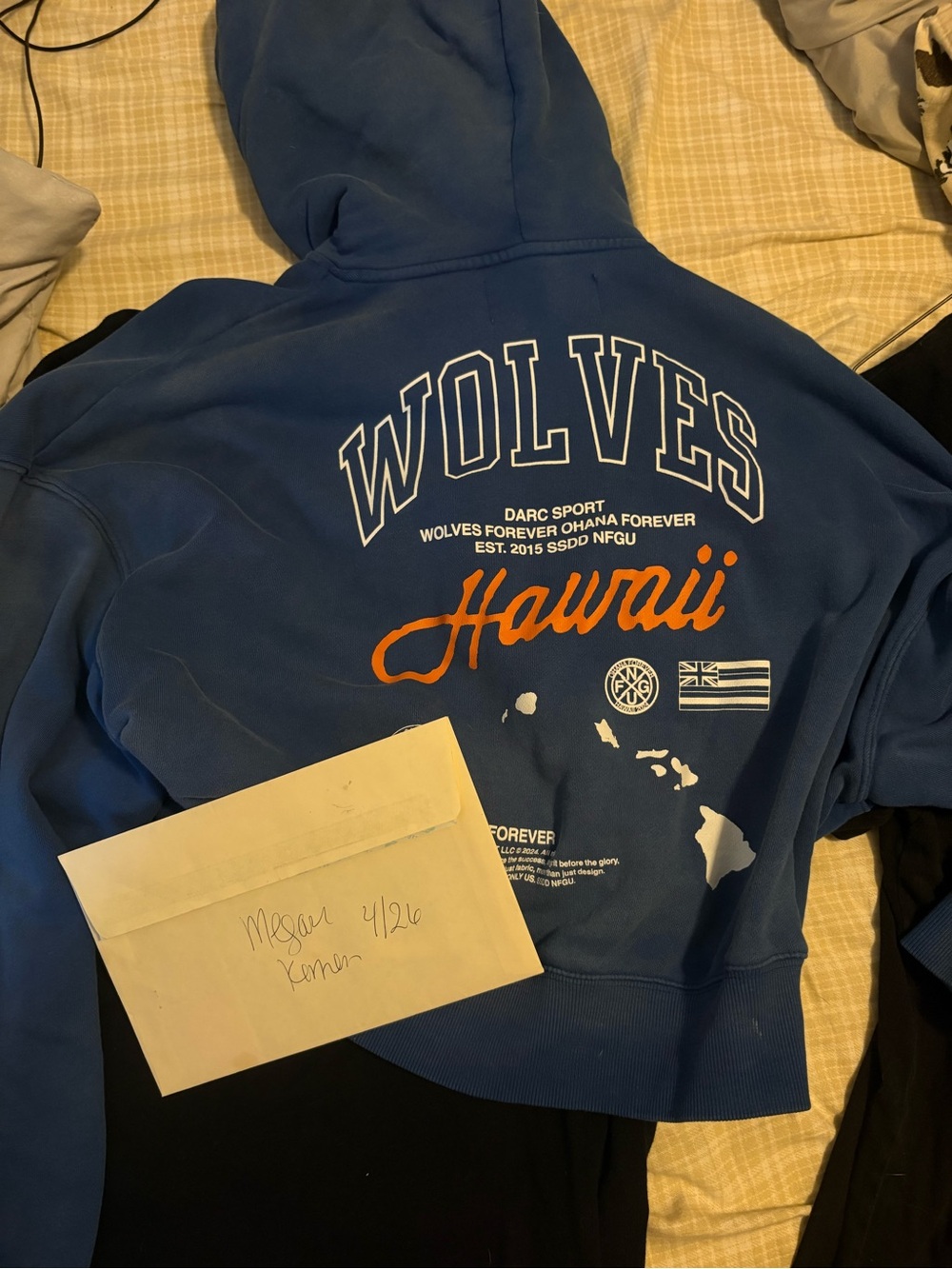 Darc sport Hawaii blue crop hoodie - Picture 2 of 2